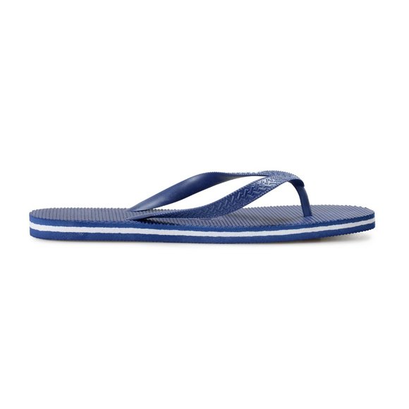 Philipp Plein Men\'s Navy Blue/Navy Blue Rubber Logo Print Flip Flops Shoes